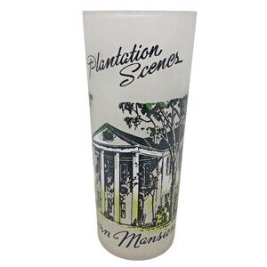 VTG Libbey Southern Mansion Plantation Frosted Glass 1950s Tal Iced Tea
